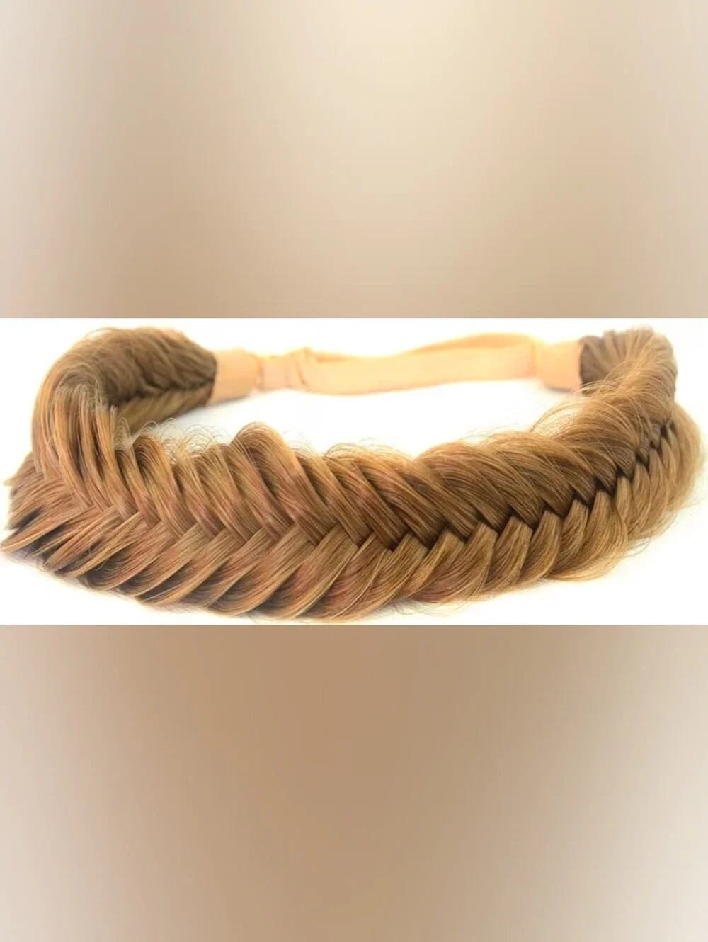 Wide Fishtail 2 Strands Synthetic Hair Braided Headband Classic Chunky Pl